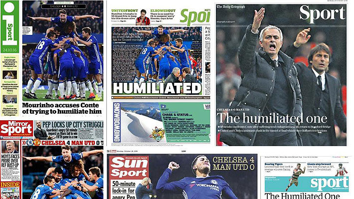 Prensa inglesa se lanza contra Mourinho tras su polémica con Conte: 