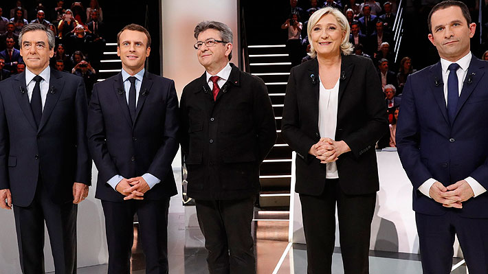 Los favoritos Le Pen y Macron protagonizan áspero diálogo en debate a un mes de las elecciones presidenciales en Francia