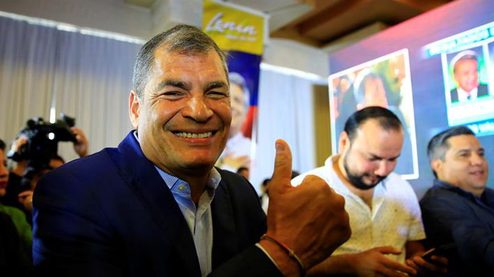 Rafael Correa: Datos del CNE dan más de dos puntos de diferencia a Lenín Moreno