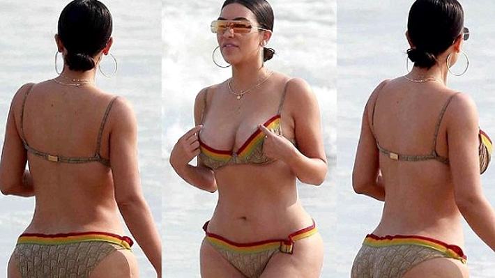 ¿Deberíamos celebrar la celulitis? Fotos sin retoques de Kim Kardashian en bikini causan debate en redes y televisión