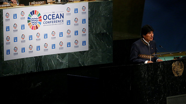 Evo Morales expone en Conferencia de los Océanos de la ONU y denuncia perjuicios por paro de la Aduana chilena