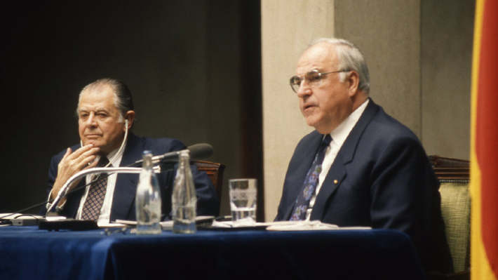 Helmut Kohl, los hitos de su visita a Chile en el gobierno de Patricio Aylwin