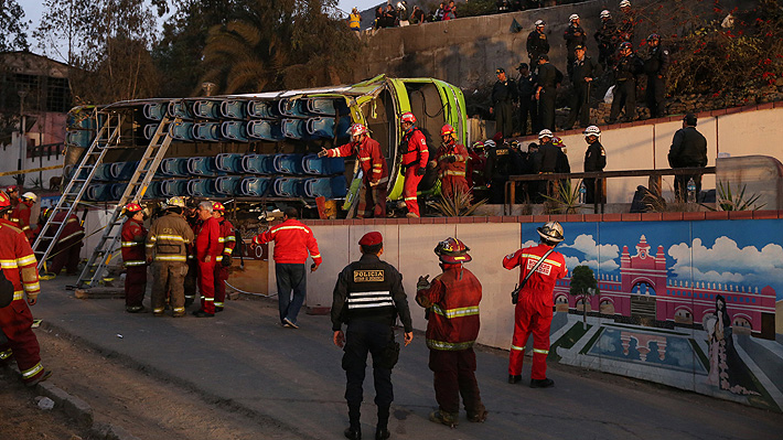 Dos ciudadanos chilenos fallecen en accidente de bus en Lima