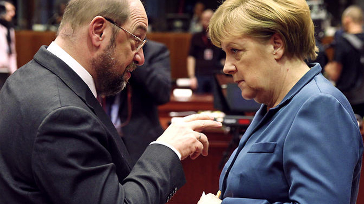 Merkel y Schulz realizan sus últimos actos de campaña en Alemania previo a las elecciones de mañana