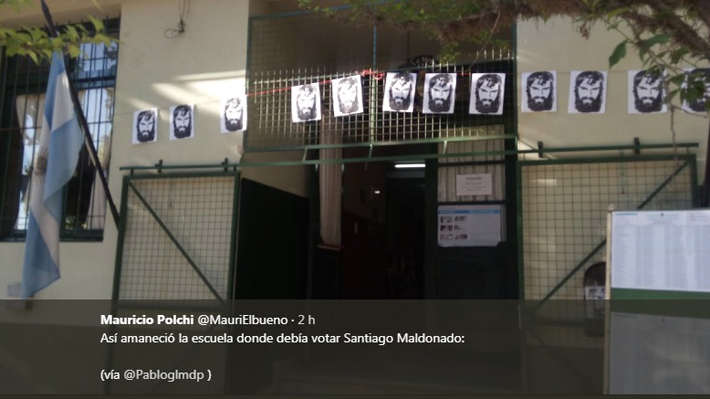 Manifestación en local donde debería haber votado Santiago Maldonado marca jornada de elecciones