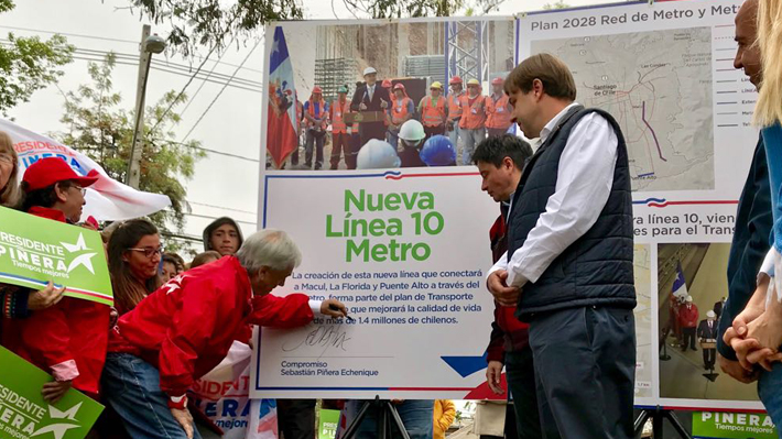 Plan de transportes de Piñera contempla creación de linea 10 de Metro y el reemplazo gradual del Transantiago