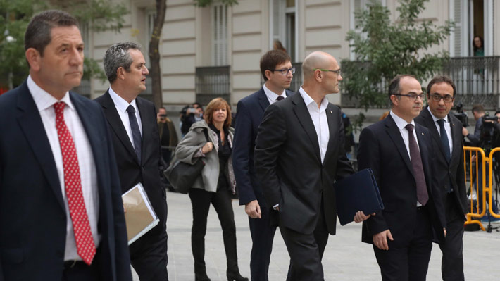 Ex autoridades catalanas declaran en Madrid tras querella por rebelión