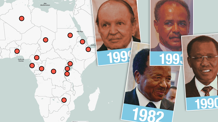 Décadas al mando: Quiénes son y cuánto tiempo llevan gobernando los líderes africanos