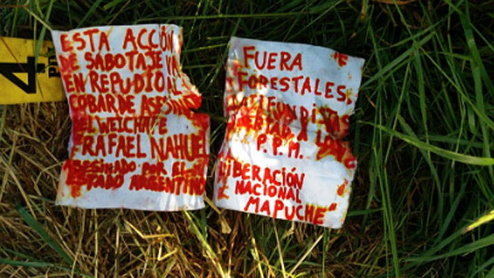 El panfleto dejado en incendio en Lautaro: "Repudio al cobarde asesinato del weichafe Rafael Nahuel"