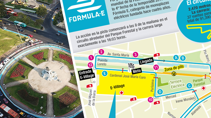 Con 37 giros de 2,47 km: Así es el circuito donde se correrá la Fórmula E en Chile