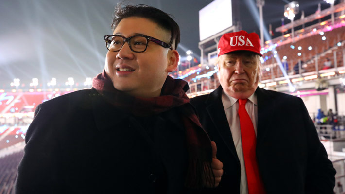 Irrupción de dobles de Donald Trump y Kim Jong-un sorprende en la inauguración de los JJ.OO. de Invierno