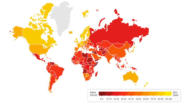 Ranking: Chile cae dos puestos pero se mantiene como el segundo país menos corrupto de Latinoamérica