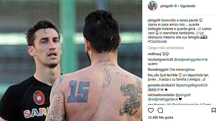 Pinilla y otras figuras del fútbol consternadas por muerte del capitán de la Fiorentina: Mira sus mensajes
