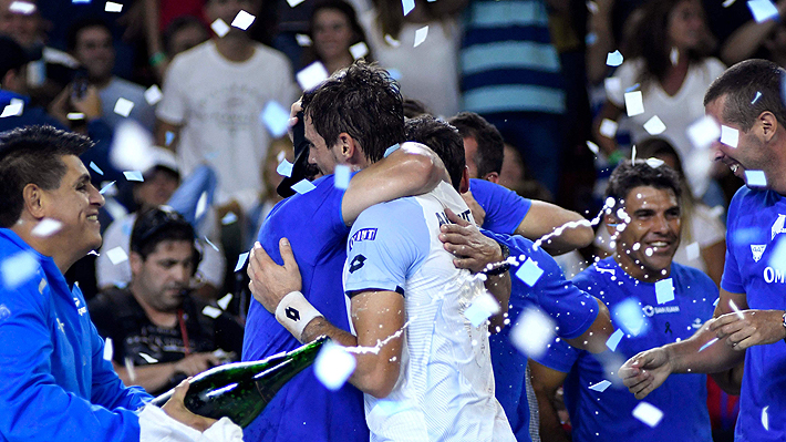 "Es para el Chino que lo mira por TV": La alocada celebración de Argentina después de derrotar a Chile en la Davis