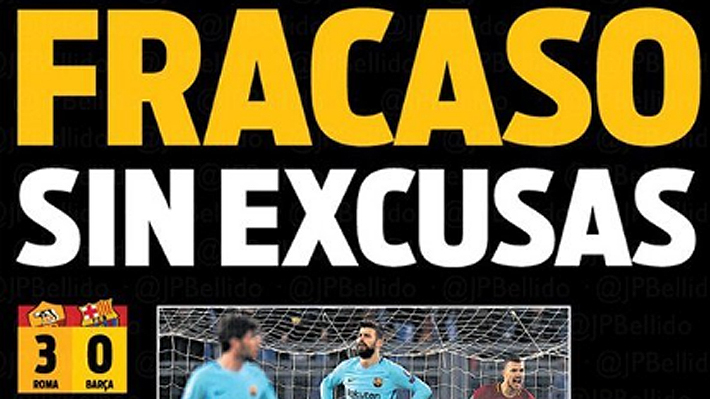 "Messi un fantasma, el peor ridículo del Barça en la Champions": Así reaccionó la prensa mundial tras el batacazo de la Roma