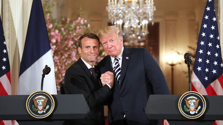 Galería: El afectuoso encuentro entre Donald Trump y Emmanuel Macron en la Casa Blanca