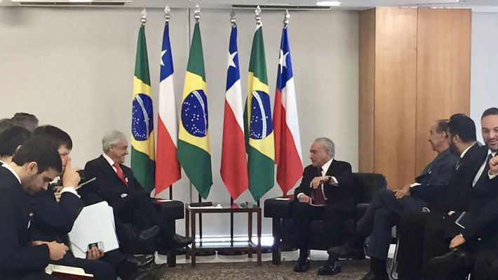Piñera se reúne con Temer y asegura que "los lazos de Brasil y Chile están más fuertes que nunca"