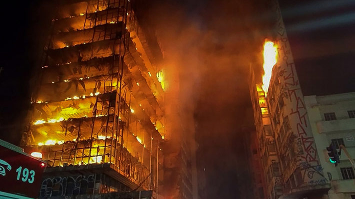 Asciende a 44 la cifra de personas desaparecidas tras colapso de edificio que se incendió en Sao Paulo