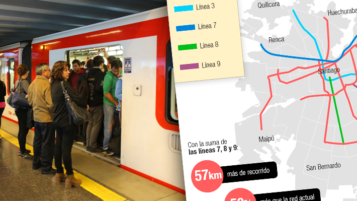 Cómo quedaría el trazado del Metro tras el anuncio del Presidente Piñera