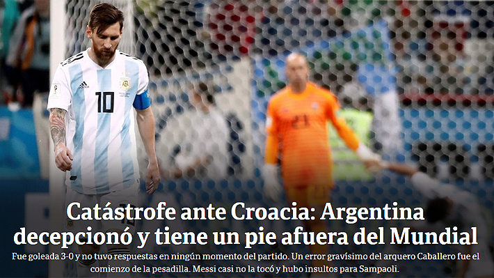 "Papelón", "catástrofe" y "vergüenza": Así reaccionó la prensa argentina tras la goleada sufrida ante Croacia