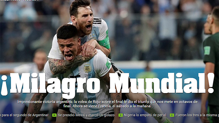 "Milagro Mundial": Así celebró la prensa argentina el paso de su selección a octavos de final