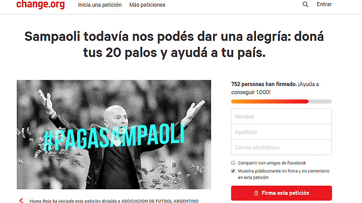 La insólita campaña en Argentina para que Sampaoli renuncie y done a la caridad su millonaria indemnización