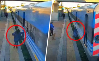 Video | Está viva de milagro: Mujer intentó subir a un tren en movimiento en Argentina, pero resbaló y cayó en la vía