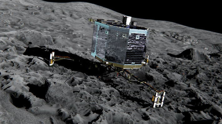 Revelan la última foto enviada por la sonda Rosetta: un detalle de su lugar de eterno descanso