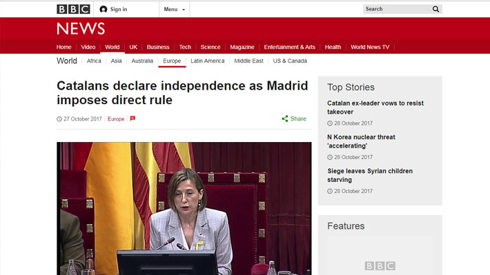 Así cubrieron los medios internacionales la declaración unilateral de