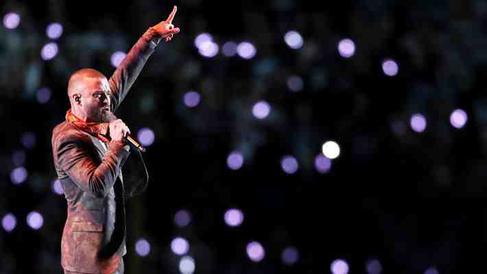Reproducciones de Justin Timberlake en Spotify aumentan tras actuación en el Super Bowl