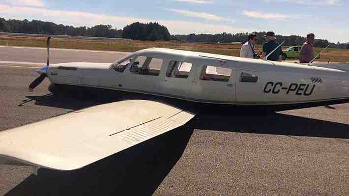 Piloto de avión logra descender sin tren de aterrizaje en aeropuerto de La Araucanía