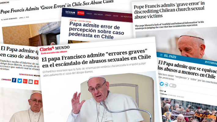 Medios internacionales destacan "extraordinaria" carta del Papa por caso Barros: "Francisco siente 'vergüenza' y 'dolor'"