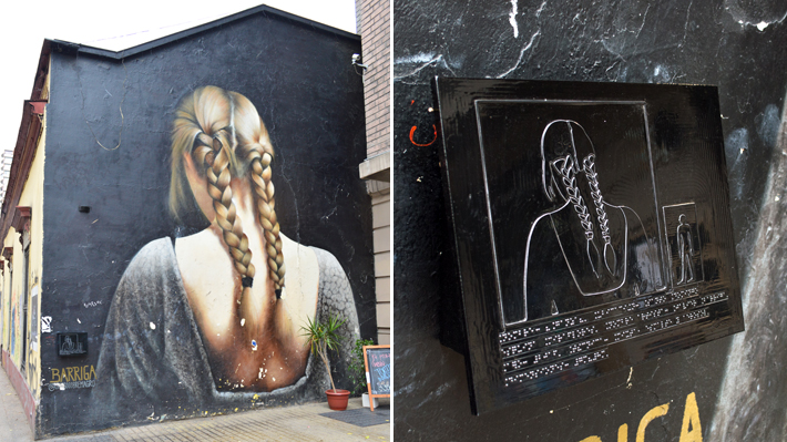 "Manos a la pared": El primer circuito de murales para personas ciegas en Santiago