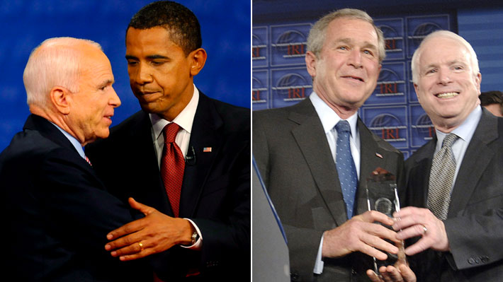 Ex presidentes Obama y Bush leerán discursos en los dos funerales que tendrá John McCain en EE.UU.