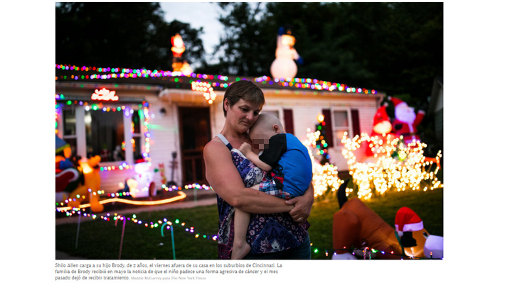 Vecindario de Ohio celebra la Navidad en septiembre para hacer feliz a un niño con cáncer terminal