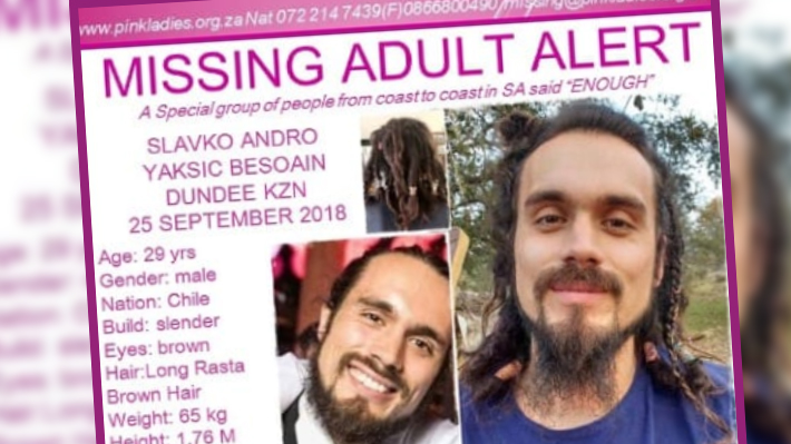 Padre viaja a Sudáfrica en busca de joven chileno desaparecido hace 21 días en ese país