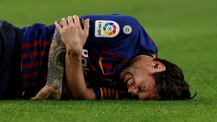 La durísima caída que sacó a Messi del partido ante el Sevilla