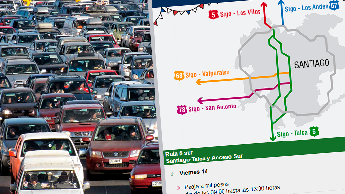 Fin de semana largo: Revisa las medidas de contingencia para la salida de autos desde Santiago