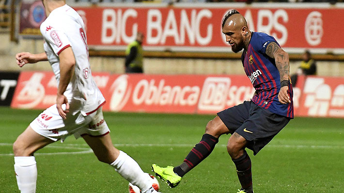 Vidal jugó su primer partido completo en un opaco Barcelona plagado de suplentes que venció apenas al modesto Leonesa