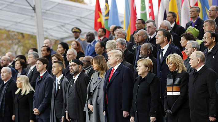 L&iacute;deres mundiales conmemoran en Par&iacute;s el centenario del fin de la Gran Guerra