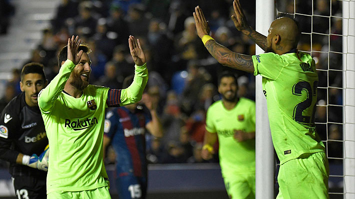 Mira la gran asistencia de Vidal a Messi y cómo fue la celebración del chileno y el argentino