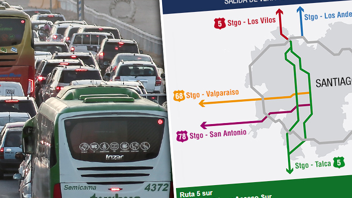 Revisa las medidas de contingencia para la salida de autos desde Santiago este fin de año