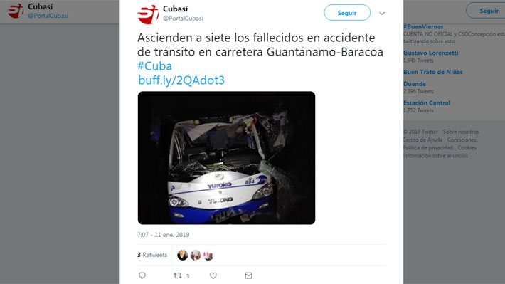 Siete muertos y 33 lesionados deja accidente de tránsito en Cuba: la mayoría de los heridos son extranjeros