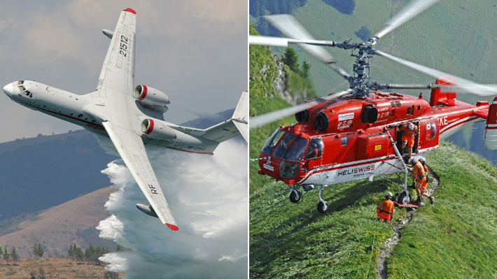 Está listo el avión ruso y un helicóptero canadiense: Las potentes aeronaves con que se combatirán los incendios forestales
