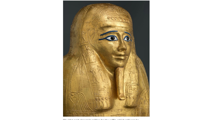 El motivo por el que el Met devolverá un sarcófago a Egipto por el que pagó casi cuatro millones de dólares
