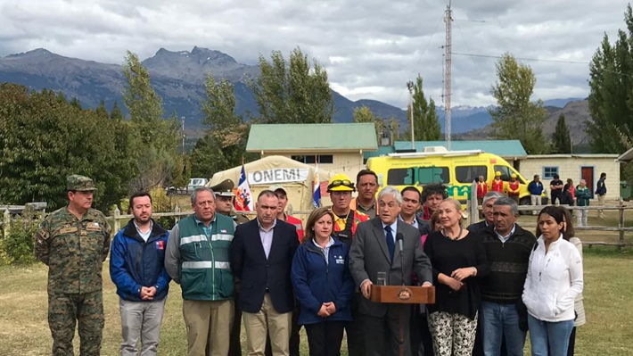 Piñera asegura que combate a los incendios en Aysén continuará por lo menos por diez días