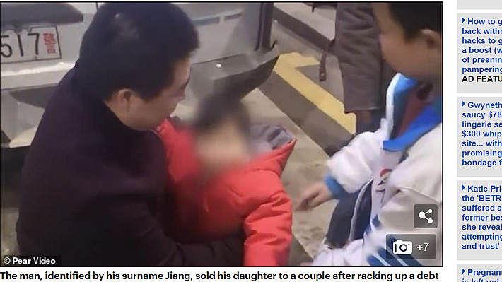 Padre chino vendió a su hija de un año para poder pagar sus deudas acumuladas por las apuestas