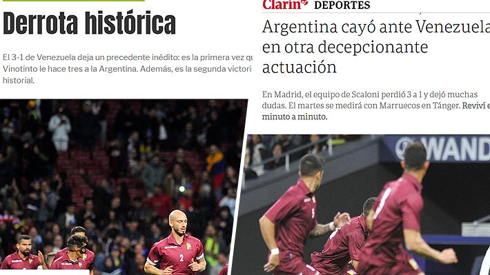 "Derrota histórica", "Messi y Argentina siguen separados"... La reacción de la prensa trasandina tras caída ante Venezuela