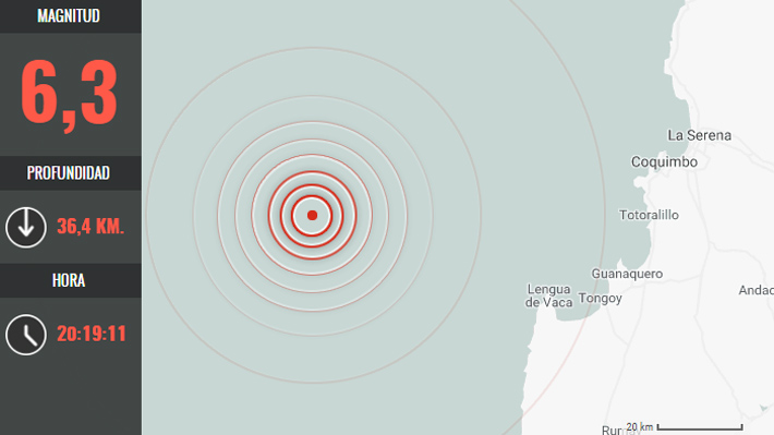Sismo 6,3 Richter remece a Tongoy y Coquimbo: Es el tercer movimiento telúrico del día en la región