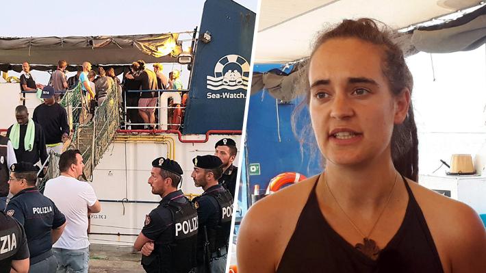 La capitana del barco de rescate de migrantes "Sea-Watch" fue detenida tras ingresar al puerto de Lampedusa